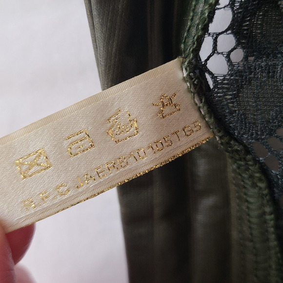 Ozel Green Lace Floral Moto Jacket Faux Leather Moto Jacket Fairy Coquette XS - Picture 5 of 10